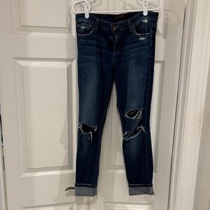 Joe's Jeans Midnight Blue Ripped Cropped Jeans